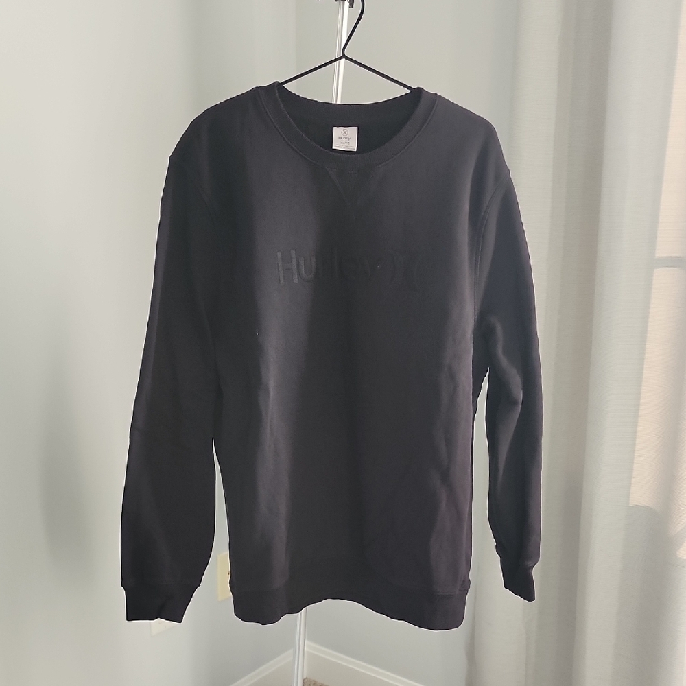 Hurley Black Crewneck Sweater with Relaxed Fit